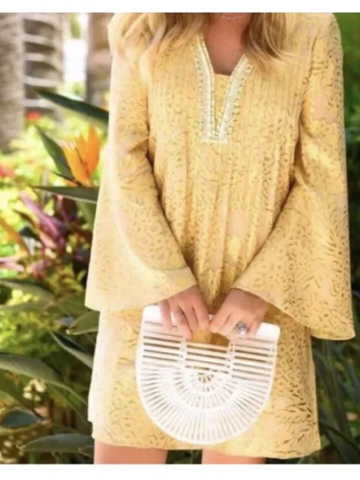 Lilly Pulitzer Yellow Eyelet Mini Dress